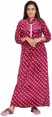 Glossia Women Nighty(Pink)