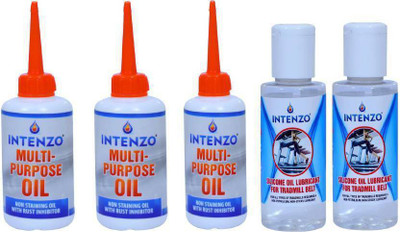 intenzo Multi Purpose Oil With Silicone Lubricant Treadmill Belt Oil 100 ML In Each Bottle Manual Dispenser(100 g Pack of 5)