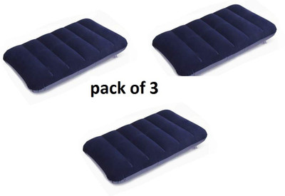 sanskar impex Air Solid Travel Pillow Pack of 3(Blue)