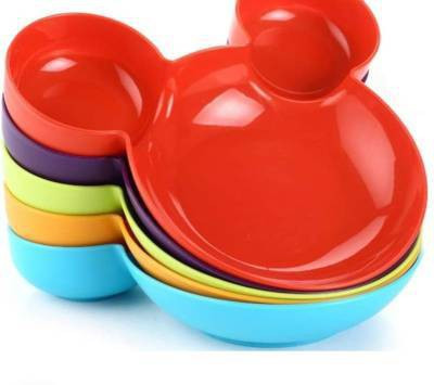 gh mavani GH Unbreakable Children's Mickey Minnie Shaped Serving Food Plate, Mickey Mouse Bowl, Fruit Plate, Baby Cartoon Pie Bowl Plate, Children Tableware,micky plates 