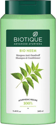 BIOTIQUE Bio Neem Margosa Anti - Dandruff Shampoo & Conditioner 340ml Men & Women(340 ml)
