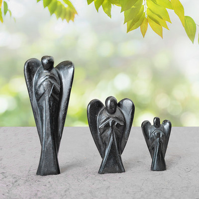 Shubhanjali Decorative Showpiece  -  3.5 cm(Stone, Black)