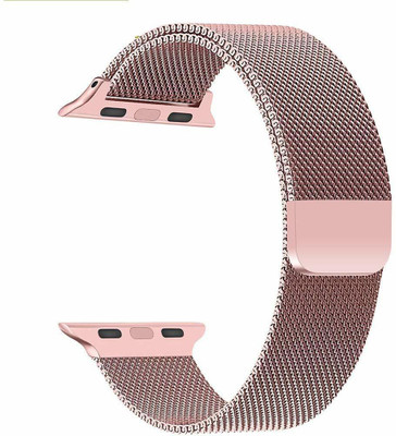 TINGTONG Stainless Steel 42mm/44mm/45mm Milanese Band with Magnetic Closure Rose Gold Chain Smart Watch Strap(Pink)