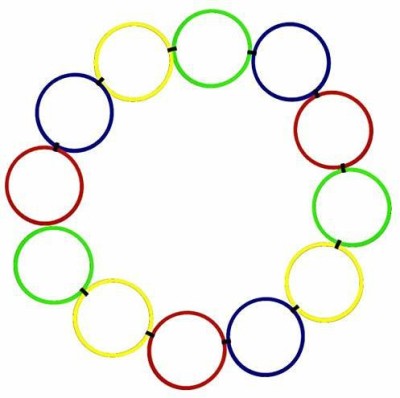 YMD 15inch Agility Ring Ladder Pack Of 12., FLAT RING Hoop Set(Multicolor)