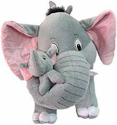 ASJS mother Elephant with Cute Babys - 40 cm (Grey)  - 40 cm(Grey)