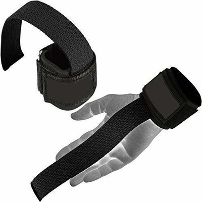 uRock Weight Lifting Strap Wrist Support (Black) Gym & Fitness Gloves(Black)