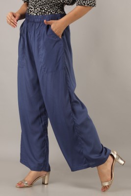 IRIDAA JAIPUR Regular Fit Women Blue Trousers