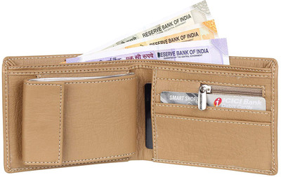 Shiv Men Evening/Party, Travel, Ethnic, Casual, Trendy, Formal Beige Artificial Leather Wallet(8 Card Slots)