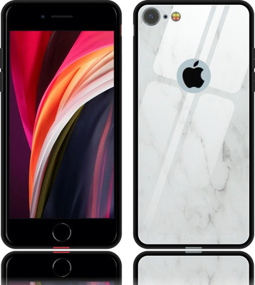 CASE CREATION Back Cover for iPhone Se2 (2020) Nano White Italian Finish Original Glass Case Cover(White, Waterproof, Pack of: 1)