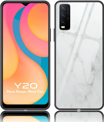CASE CREATION Back Cover for Vivo Y20 (2020) Nano White Italian Finish Original Glass Case Cover(White, Waterproof, Pack of: 1)
