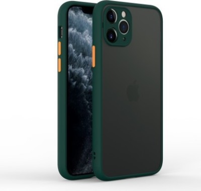 FlareHUB Back Cover for Apple iPhone 12 Pro Color Button Smoke Back Hard PC Phone Case(Green, Dual Protection, Pack of: 1)