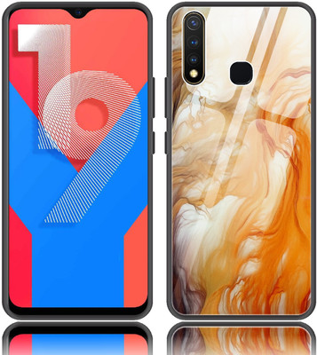 CASE CREATION Back Cover for Vivo Y17 Designer Glass Case(Brown, Grip Case, Pack of: 1)