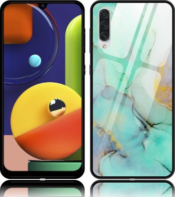 CASE CREATION Back Cover for Samsung Galaxy A50 Mint Green Rock Stone HD Glass Case Cover(Green, Grip Case, Pack of: 1)