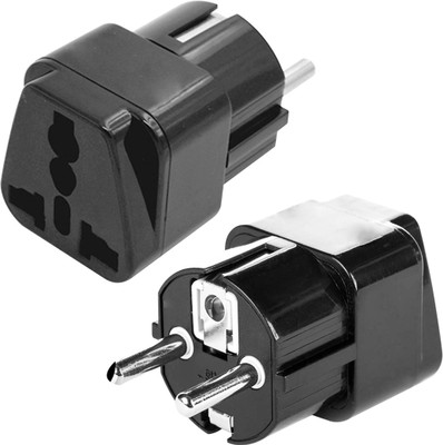 MX Conversion Plug Europe type Schuko Plug to Universal Socket Worldwide Adaptor(Black)