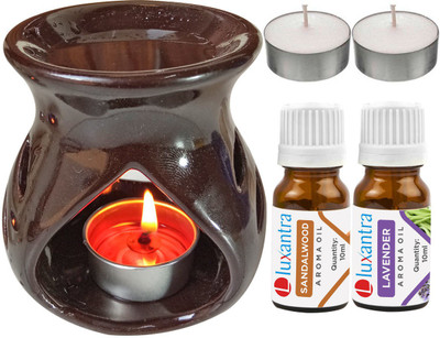 Luxantra Sandalwood, Lavender Diffuser Set LX-TDIFF97_BROWN_2TL_SW-LV(5 x 4 ml)