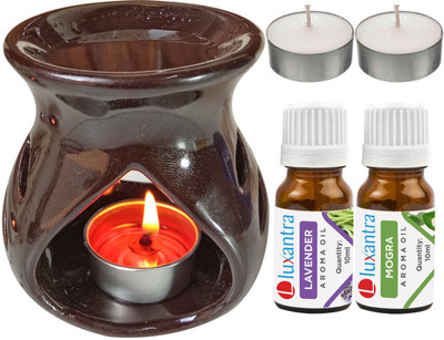 Luxantra Lavender, Mogra Diffuser Set LX-TDIFF97_BROWN_2TL_LV-MOG(5 x 4 ml)