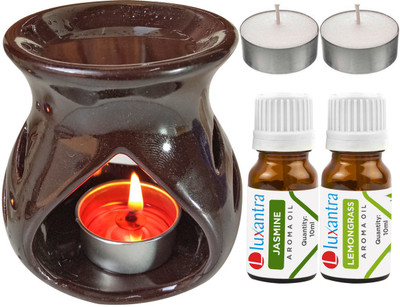 Luxantra Jasmine, Lemongrass Diffuser Set LX-TDIFF97_BROWN_2TL_JAS-LG(5 x 4 ml)
