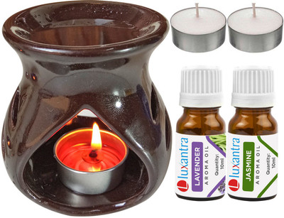 Luxantra Lavender, jasmine Diffuser Set LX-TDIFF97_BROWN_2TL_LV-JAS(5 x 4 ml)