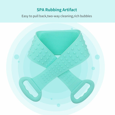 RBGIIT SBB Body Scrubber Belt, Double Side Shower Exfoliating Belt Removes Bath Towel, Double Chopping Belt Scrubber Washer for Bath Dual Side Massager Shower Bath Belt For Scrubbing Body and Back Shower Bath Belt Belt Green (5)