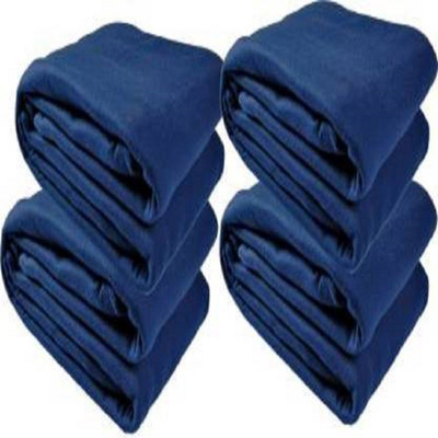 Comfytouch Solid Single Fleece Blanket for  AC Room(Polyester, Blue)