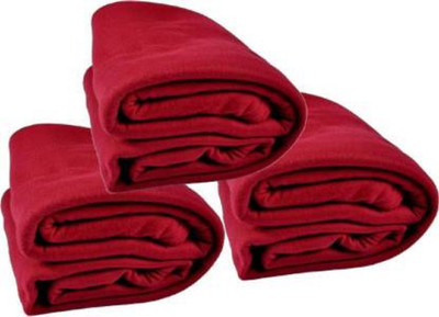 Comfytouch Solid Single Fleece Blanket for  AC Room(Polyester, Maroon)