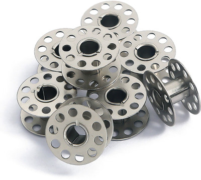 Lucknow Crafts Silver Metal Sewing Machine Bobbins Set(30) | For Sewing Machines Metal Bobbins(Pack of 30, NA)