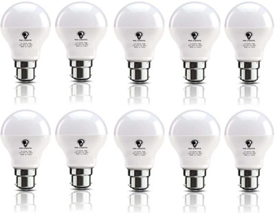 mg lights 9 W Standard B22 LED Bulb(White, Pack of 10)