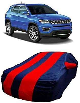 Aaka Creations Car Cover For Jeep Compass (With Mirror Pockets)(Red, Blue)