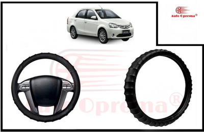 Auto Oprema Steering Cover For Toyota Etios(Black, Leatherite)