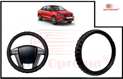 Auto Oprema Steering Cover For Volkswagen Vento(Black, Leatherite)