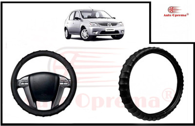 Auto Oprema Steering Cover For Mahindra Logan(Black, Leatherite)