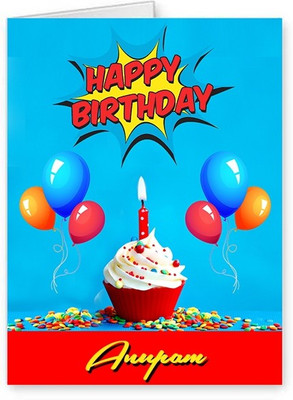 Midas Craft Happy Birthday Anupam ….10 Birthday Wish Greeting Card(Multicolor, Pack of 1)