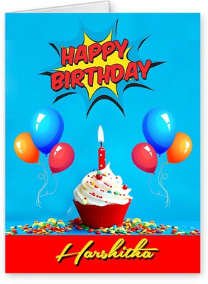 Midas Craft Happy Birthday Harshitha ….10 Birthday Wish Greeting Card(Multicolor, Pack of 1)