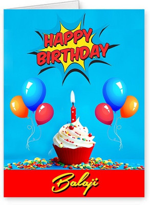 Midas Craft Happy Birthday Balaji ….10 Birthday Wish Greeting Card(Multicolor, Pack of 1)
