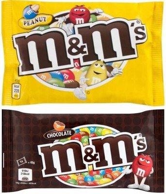 m&m's Chocolate Candy Combo - Chocolate + Peanut Sugar Shell - 2 X 45Gms Crackles(2 x 45 g)