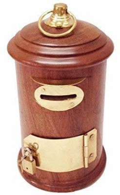 fazzilet wooden post office shape money bank / coin bank / piggy bank Coin Bank (brown) Coin Bank(Brown)