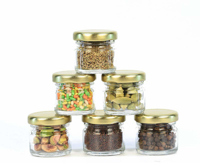 Avastro Glass Grocery Container  - 30 ml(Pack of 6, Clear)