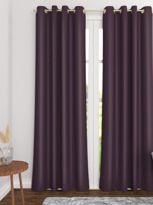 THE CONVERSION 244 cm (8 ft) Blends Blackout Long Door Curtain Single Curtain(Solid, Coffee)