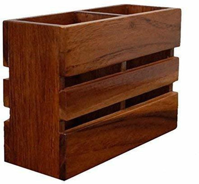 S.I Creation Empty Cutlery Holder Case(Brown  Holds 20 Pieces)