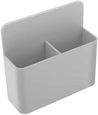 Lifekrafts 2 Compartments Fiber Pen Pencil Holder(Grey)