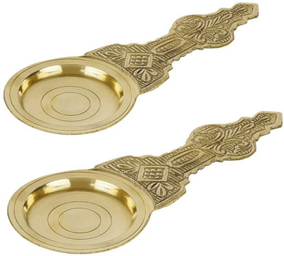 Magic's Max Brass (Pack of 2) Table Diya Set(Height: 15 inch)