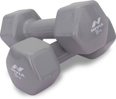 NIVIA Vinyl Dumbell - 5 kg Fixed Weight Dumbbell  (5 kg)