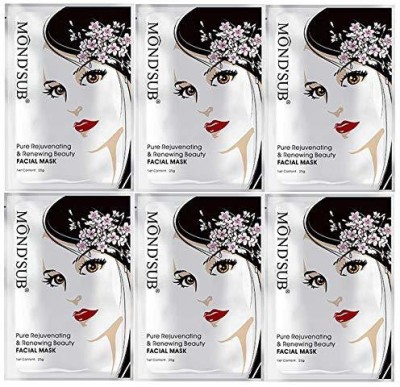 MOND'SUB Pure Rejuvenating & Renewing Beauty Mask (Pack of 6)(150 g)