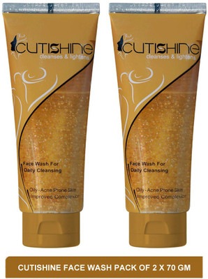 Cutishine face wash for daily cleansing(pack of 2)70g Face Wash(140 g)