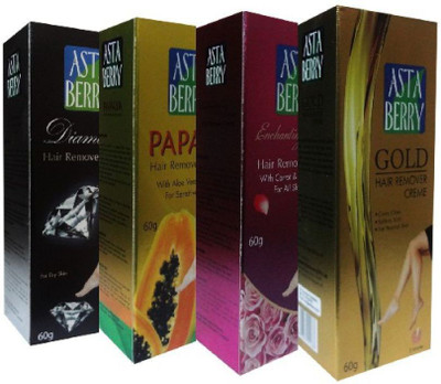 ASTABERRY Diamond/Gold/Papaya/Rose Hair Removal creme 240gm (Pack of 4 ) Cream(240 g, Set of 4)