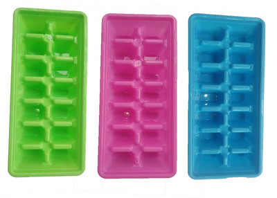 lookat Multicolor Plastic Ice Cube Tray(Pack of3)