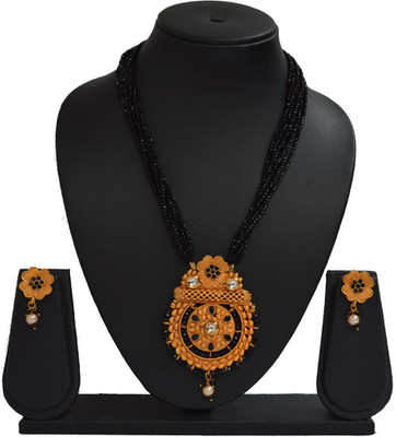 Sandhya Designer Studio Stone Black Jewellery Set(Pack of 1)