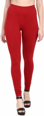 E Solutions Churidar  Ethnic Wear Legging(Maroon, Solid)