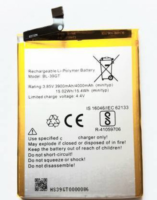 RAPPER Mobile Battery For  Tecno IAS IN5 (BL-39GT) 4000mAh Battery