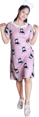 rayie collection Women Nighty(Pink)